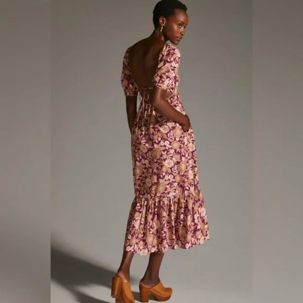 HP 🎉 NWT Favorite Daughter The Mirka Vintage Multi Floral Print Midi Dress - Picture 3 of 14